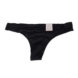 Auden Black Thong Underwear Womens Size Medium Bonded Edge Seamless Design
